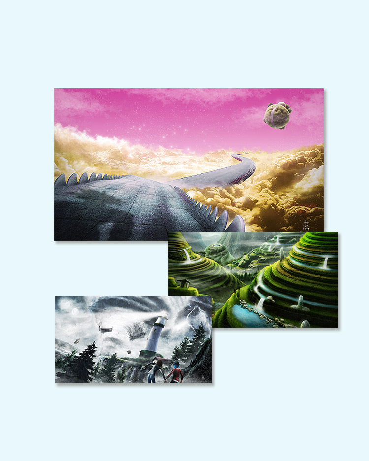 concept art, matte painting, fotorealismo, ilustracion, fotomontaje,